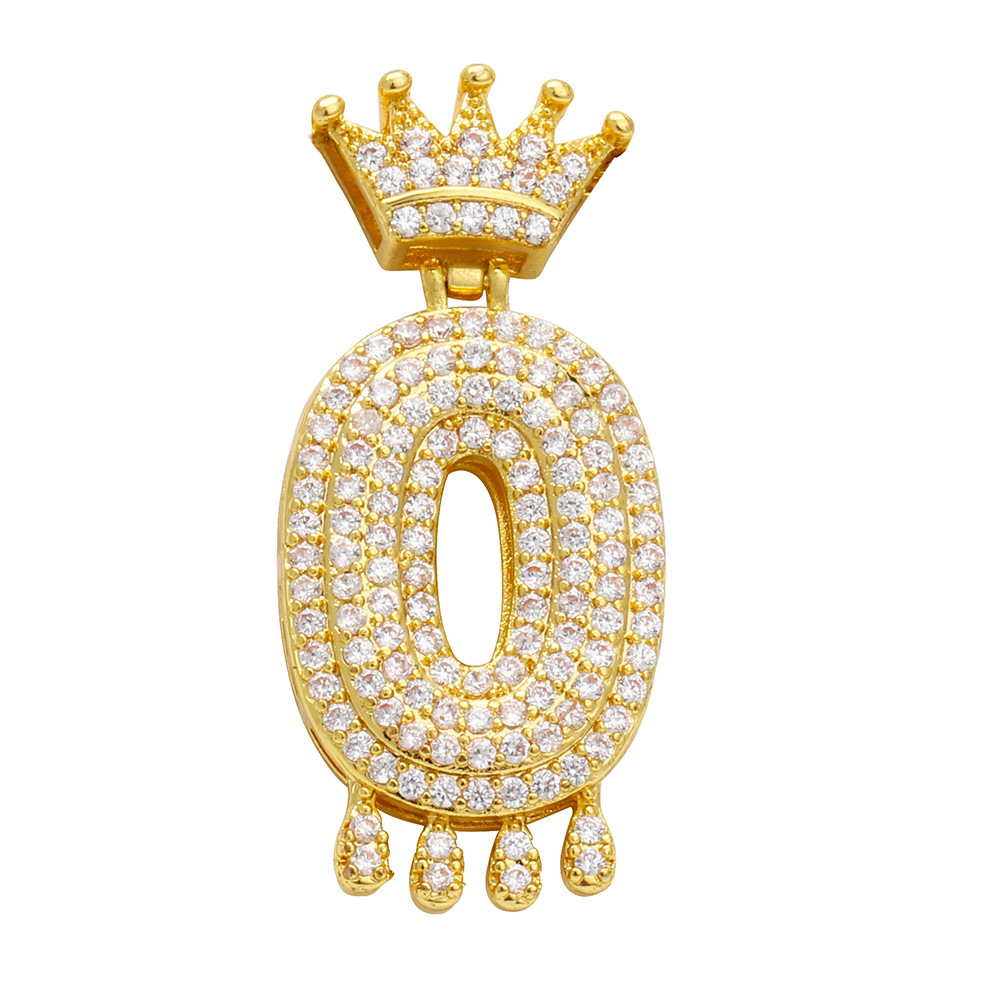 

european and american fashion new trend hip hop necklace street pendant jewelry personality art crown digital pendant wholesale