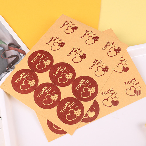 New Trend Thank You Round Sticker Wholesale THANK YOU Comic Sticker 12 Pcs Sealing Sticker