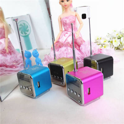 TD-V26 portable Mini speaker screen Radio notebook MP3 player Speaker Sound card