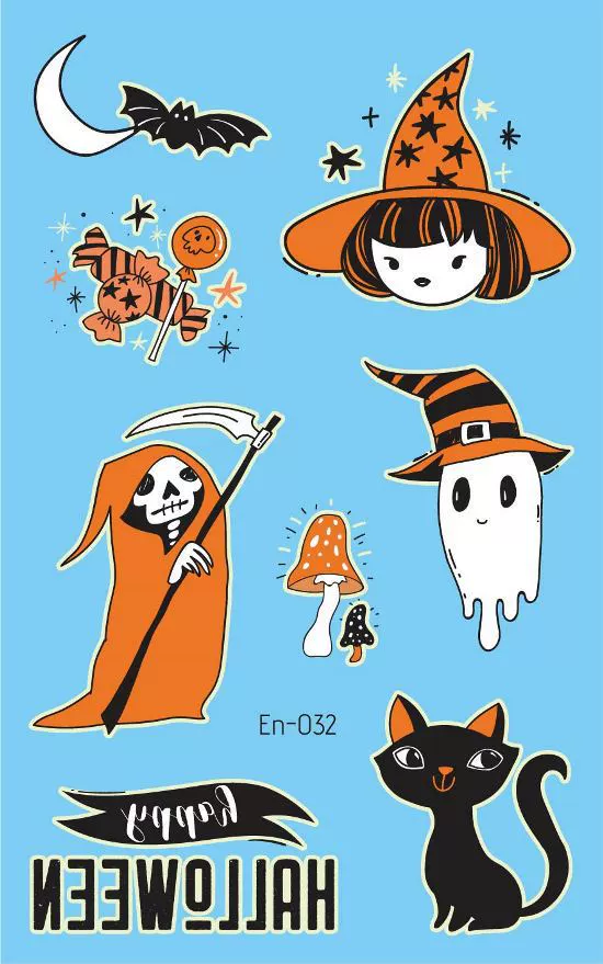 Children's ecological tattoo stickers, Amazon, halloween
