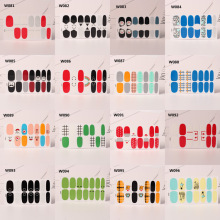 W081-098 美甲贴纸14贴指甲贴纸防水持久全贴纸指甲贴花跨境 DIY