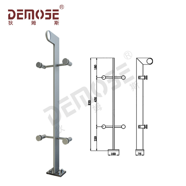 工厂源头不锈钢扶手 正装钢化玻璃栏杆扶手商场办公楼楼梯栏杆