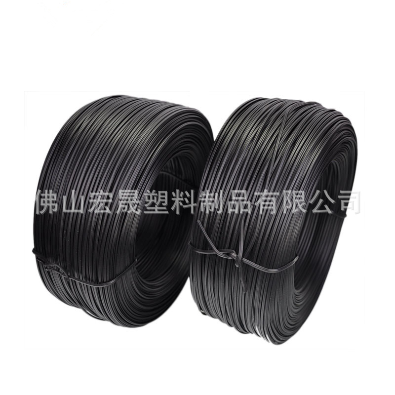 PVC塑料扎带双扁电源线绑线电镀锌扎丝包塑铁丝环保园艺铁芯扎线-阿里巴巴
