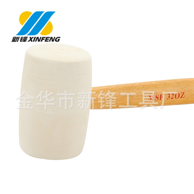 厂家供应白色橡胶安装锤木质手柄