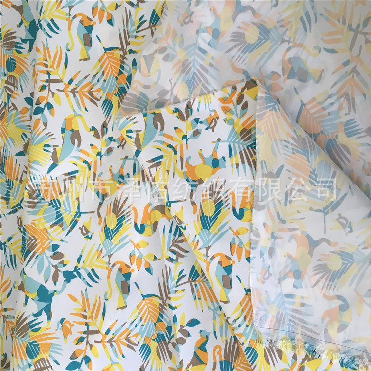 300T春亚纺印花布小猫咪卡通印花布童装印花面料