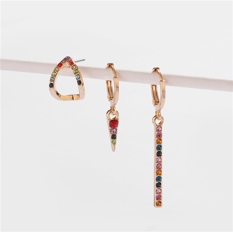 Earrings Jewelry Alloy Copper Ear Hooks Can Open Colored Gemstone Diamond Female Earrings Earrings display picture 1