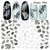 Cross -border supply nails stickers French black and white collection lace maple leaf retro vine -graphic nail stickers nail