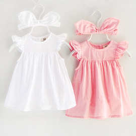 新款婴儿服装 夏 满月 百天 公主 哈裙 兔耳朵套装 婴幼儿服饰