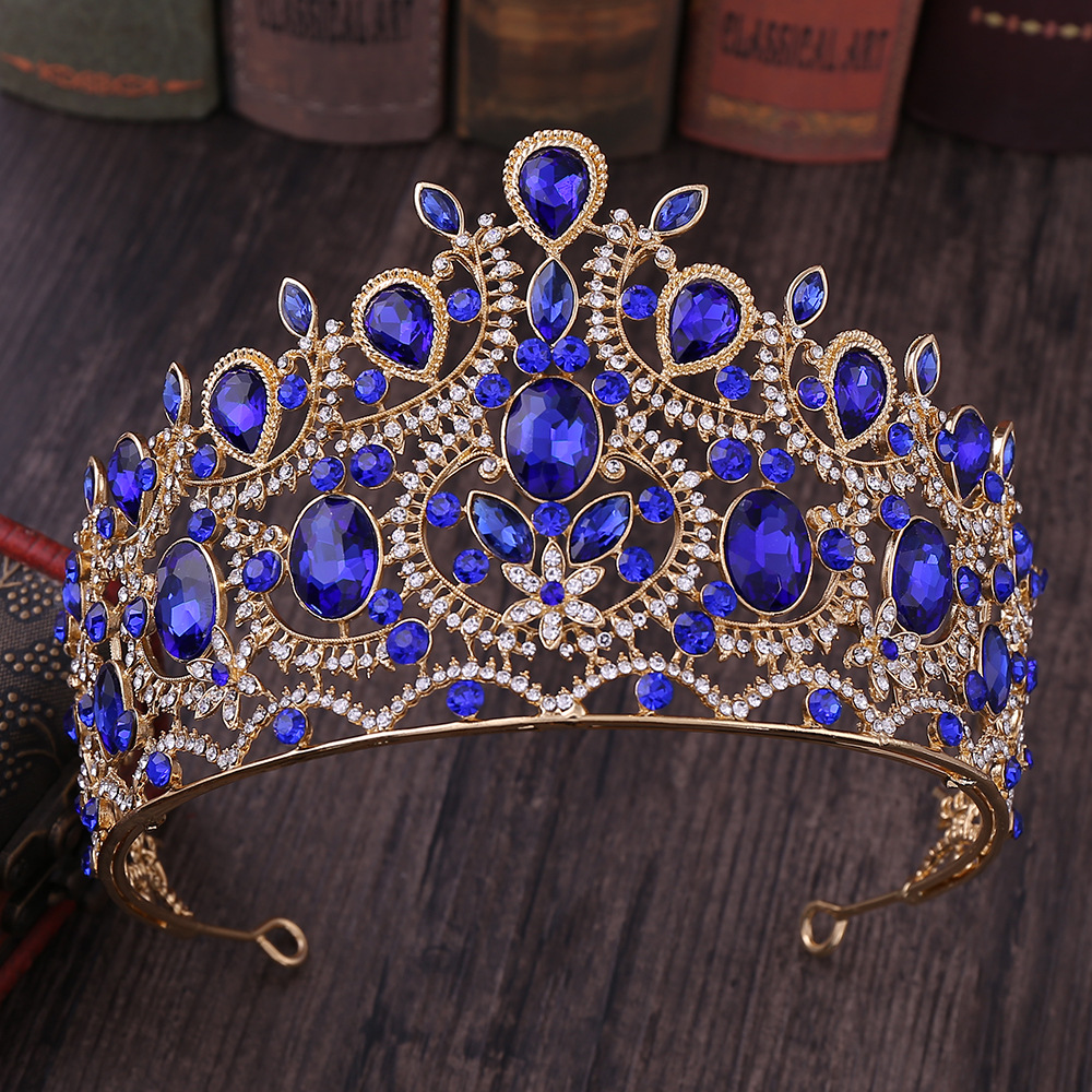 168g Weight Crown Hair Accessories Type Retro Crown Alloy Inlay Rhinestones Crown 1 Piece