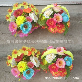 天利殡葬用品批发 仿真花篮  色彩艳丽 批量销售