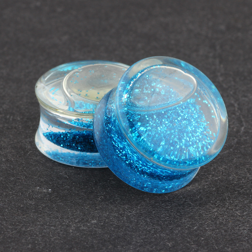 European and American Style Acrylic Transparent Blue Hoop Ear Tunnels Ear Piercing Expander Body Jewelry detail image 8