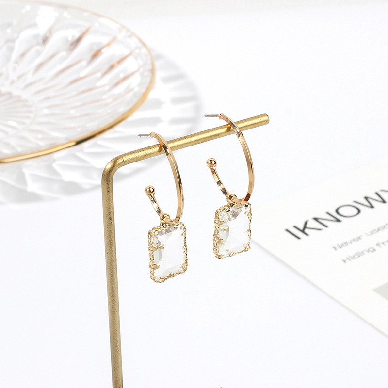 1 Pair Quantity 1 Pair Sweet Solid Color Inlay Alloy Zircon Drop Earrings