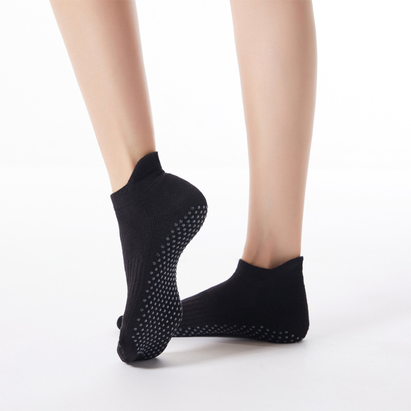 Nuevos calcetines de yoga transfronterizos engrosados toalla caliente parte inferior cómoda punta redonda Terry deportes barco Calcetines calcetines de piso de estilo coreano