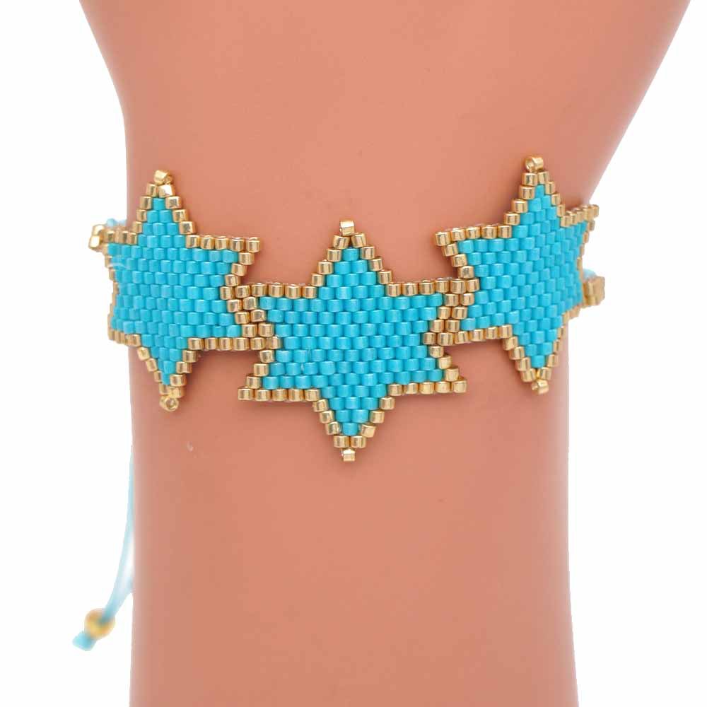 Nueva Pulsera De Patrón De Estrella Hexagonal Tejida A Mano Miyuki De Moda display picture 67