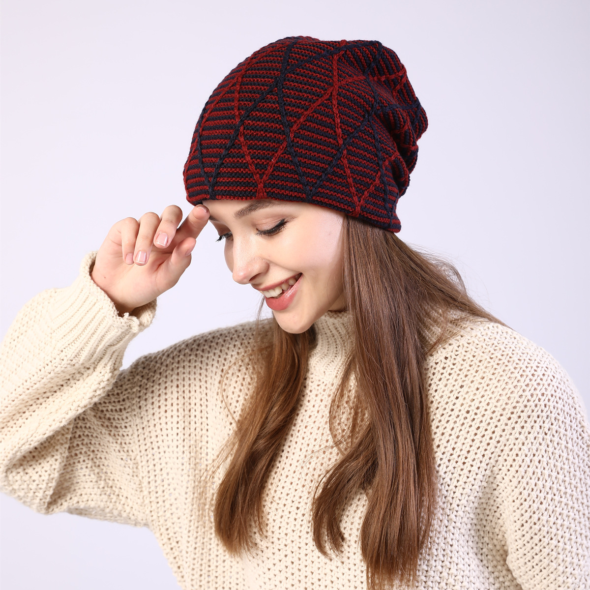 Knitted Beanie Hat For Autumn And Winter Warm Ear Protection_voghion.com