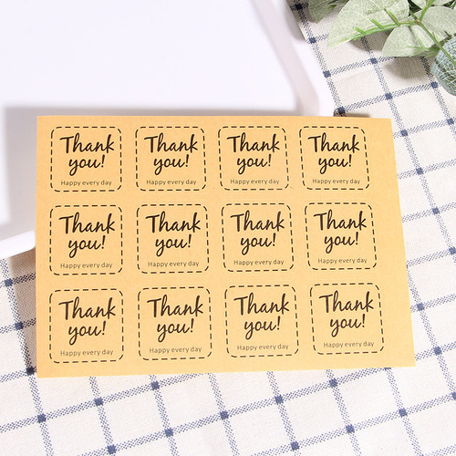 Thank you baking stickers, kraft paper stickers, packaging sealing stickers, gift box blister box decoration stickers