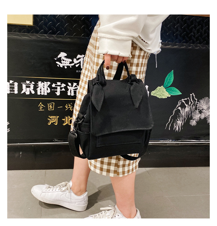 Korean New Fashion Simple And Versatile Solid Color Girl Canvas Shoulder Bag Student Bag display picture 39