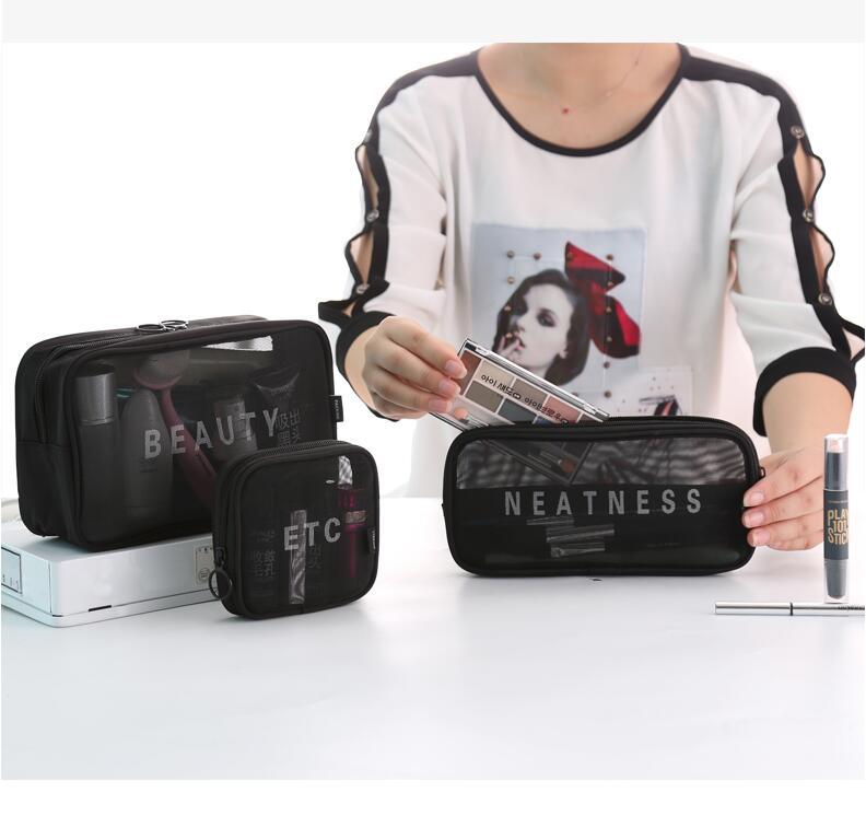 Casual Solid Color Gauze Storage Bag Makeup Bags display picture 2