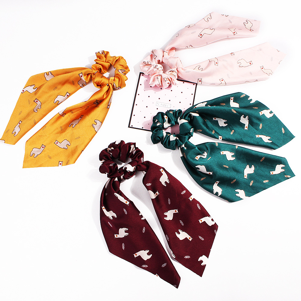 New Fashion Big Flower Satin Printed Scarf Cheap Hair Ring Wholesale display picture 35