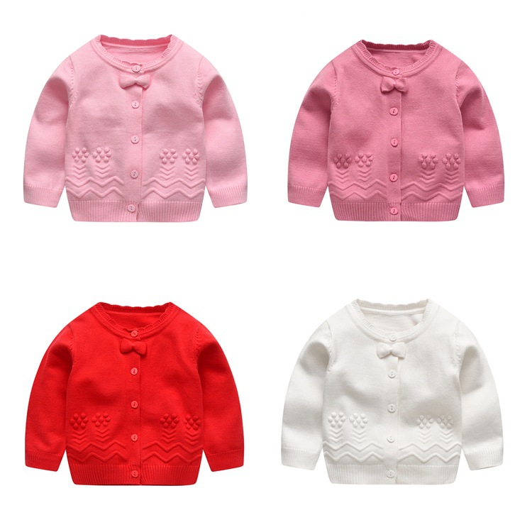 Children's clothing sweater baby Cardigan 2021 Autumn new pattern Children baby knitting Floret sweater coat Korean Edition
