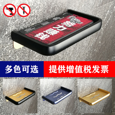 Simplicity black Free punch Space aluminum Shower Room Shelf hotel TOILET Stands Shower Room Mobile phone holder