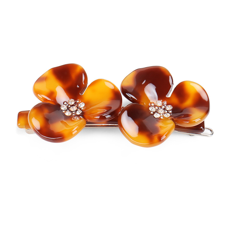 Fashion Flower Acetic Acid Sheets Inlay Rhinestones Hair Clip 1 Piece display picture 3