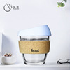 New creative cup set coffee cup with lid heat insulation insulation and heat -resistant coffee cup glass cup