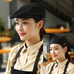 Coffee Shop Western Restaurant Waiter Work Hat Advert Hat Adjustment Beret Hat For Men And Women Forward Hat Team Custom Logo