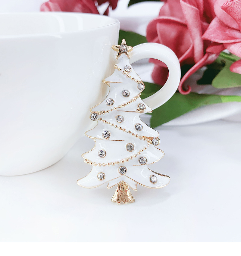 broche de esmalte de goteo de rbol de Navidad con incrustaciones de diamantes de aleacin de color al por mayorpicture9