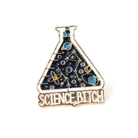 WISH速卖通热卖 实验试瓶SCIENCE 星空 胸针时尚滴油热销饰品
