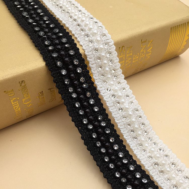 厂家直销水晶钻链链条花边织带 鱼丝线车金属链条编织花边diy辅料