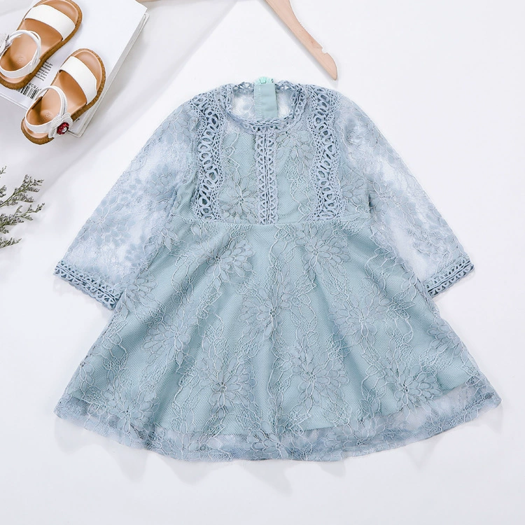Dress Korean-style little princess lace autumn dress for girls, sizes 100–140 cm