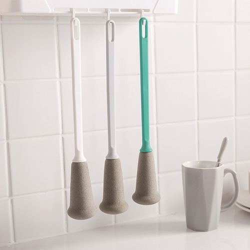 Nordic style long handle can be hung cleaning and decontamination sponge cup brush household cup tea set bottle brush cleaning brush