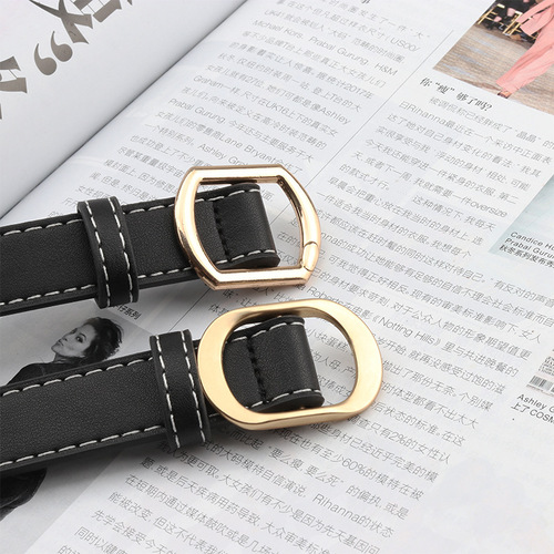 Retro new pin buckle snap buckle thin belt fashionable personalized buckle simple versatile jeans dress decoration