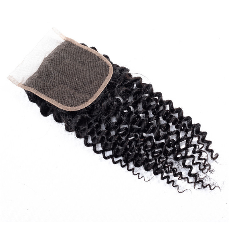 4 * 4 kinky curly lace frontal closure human hair