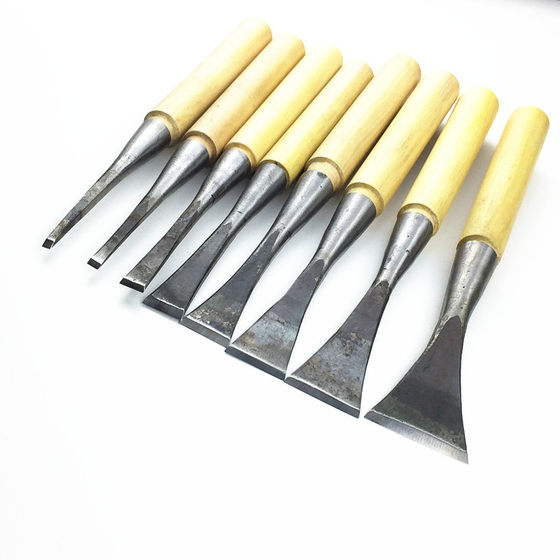 Factory Direct supply manual forging high temperature quenching woodworking chisel flat chisel flat shovel chisel woodworking tool carving flower chisel