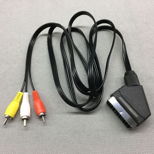 NES game video DVD learning machine Sanlianhua AV audio and video connected to European SCART color monitor TV broom cable