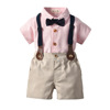 Summer set for boys, bow tie, overall, trousers, children's clothing