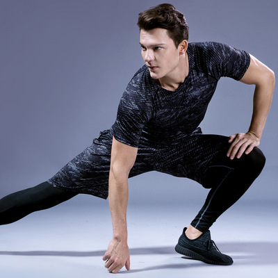 紧身衣男套装篮球速干健身服短袖跑步运动及腰服高弹压缩衣男|ru