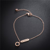 Golden ankle bracelet stainless steel, accessory, Korean style, pink gold, simple and elegant design, wholesale