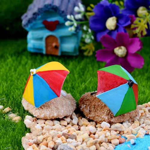 Пляжный Зонт солнцезащитный Зонт красочный Зонт микро-ландшафтное украшение ПВХ прямые продажи средиземноморские подключаемые аксессуары для ландшафтного дизайна