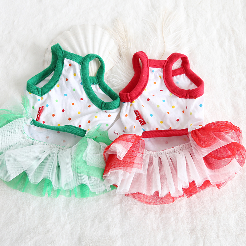 果味波点蓬蓬裙