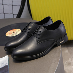 2019新款男士商務正裝皮鞋 時尚潮流男低幫鞋 防滑圓頭休閒皮鞋男
