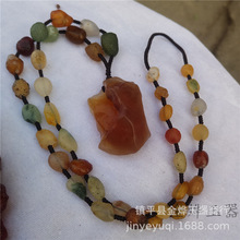 阿拉善戈壁石手串珠宝葡萄干玛瑙 糖心玛瑙 筋脉石项链毛衣链