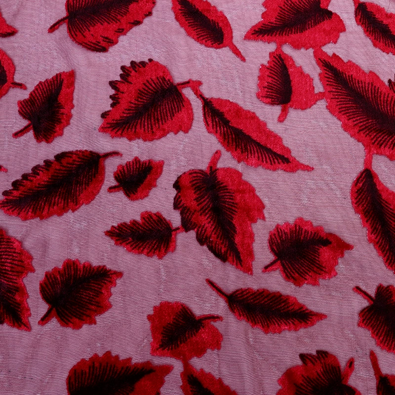 定先 Velvet Clothing Accessories Crafts Packaging Wedding Background Burnt Hawthorn Red Leaves Factory Direct Sales