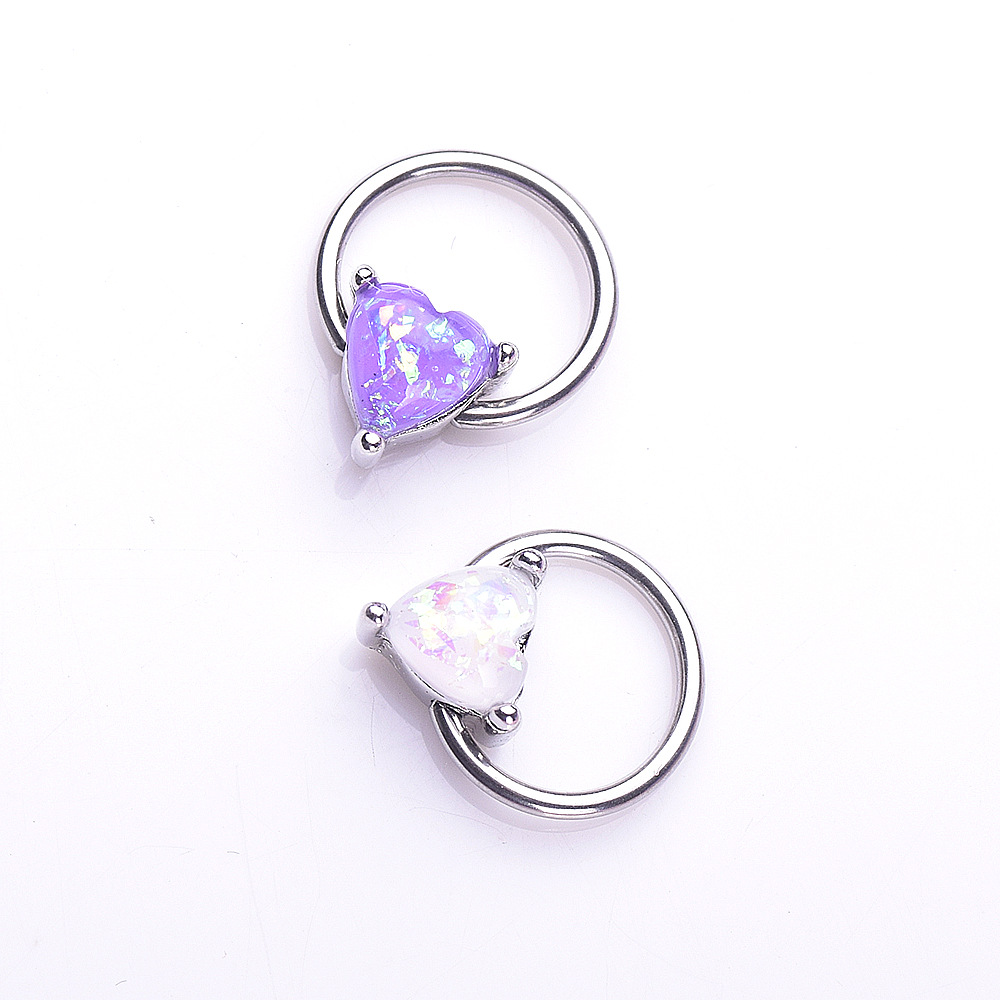 European And American Imitation Opal Heart Nose Buckle Wholesale display picture 4