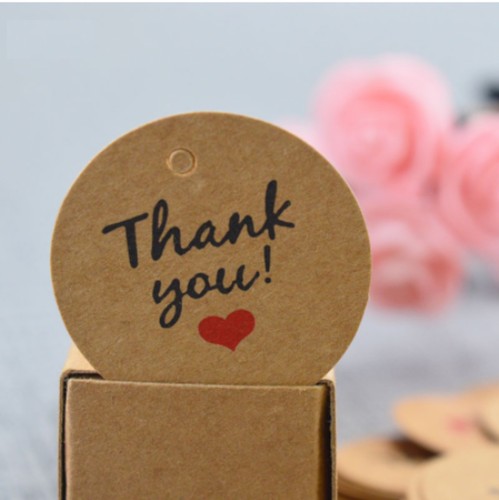 Hang tag Thank you kraft paper hang tag Thank you for handmade Handmade kraft paper round hang tag