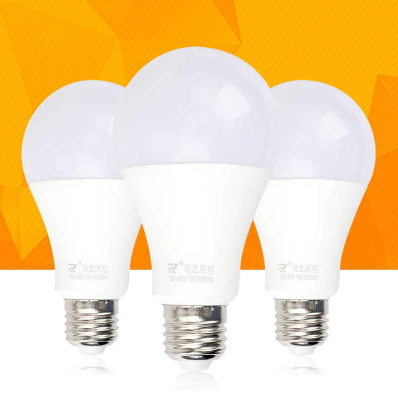 厂家批发led灯泡塑包铝球泡灯家用照明e27/b22卡口黄光白光节能灯|ms