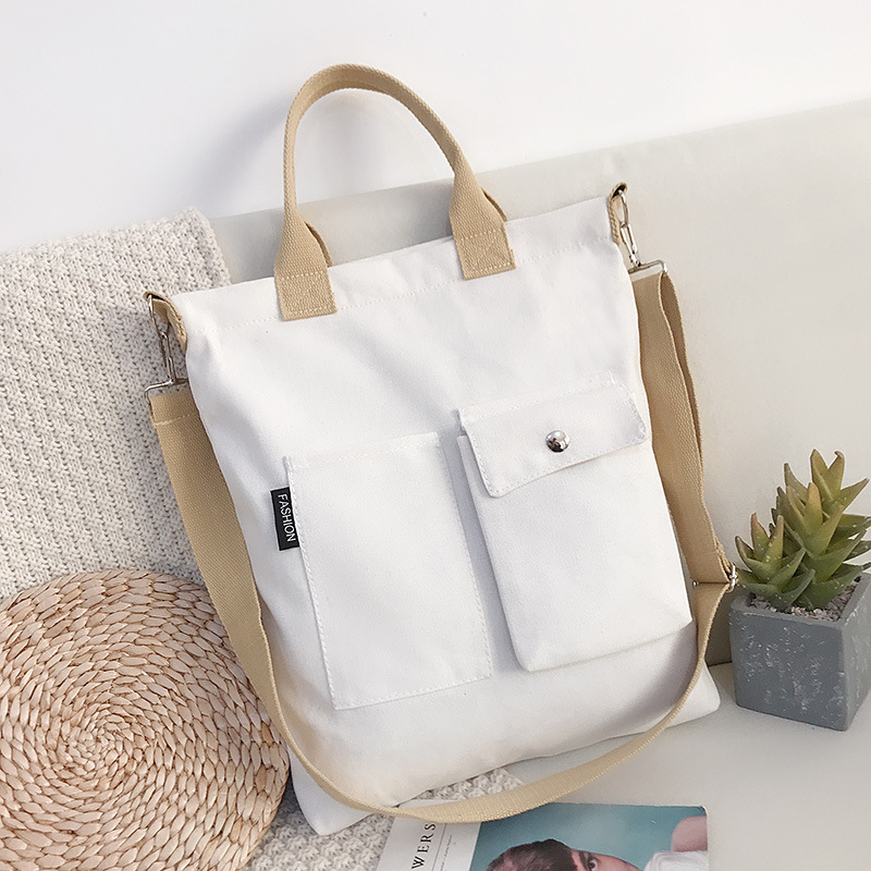 Bolsa de mensajero de las mujeres nuevo estilo coreano versátil artístico simple estudiante de gran capacidad de hombro Portátil Bolsa de lona al por mayor