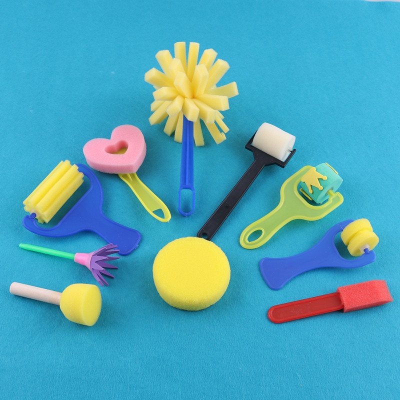 Esponja cepillo de pintura rodillo sello cepillo pintura educación temprana kindergarten área de arte graffiti herramienta material de pintura